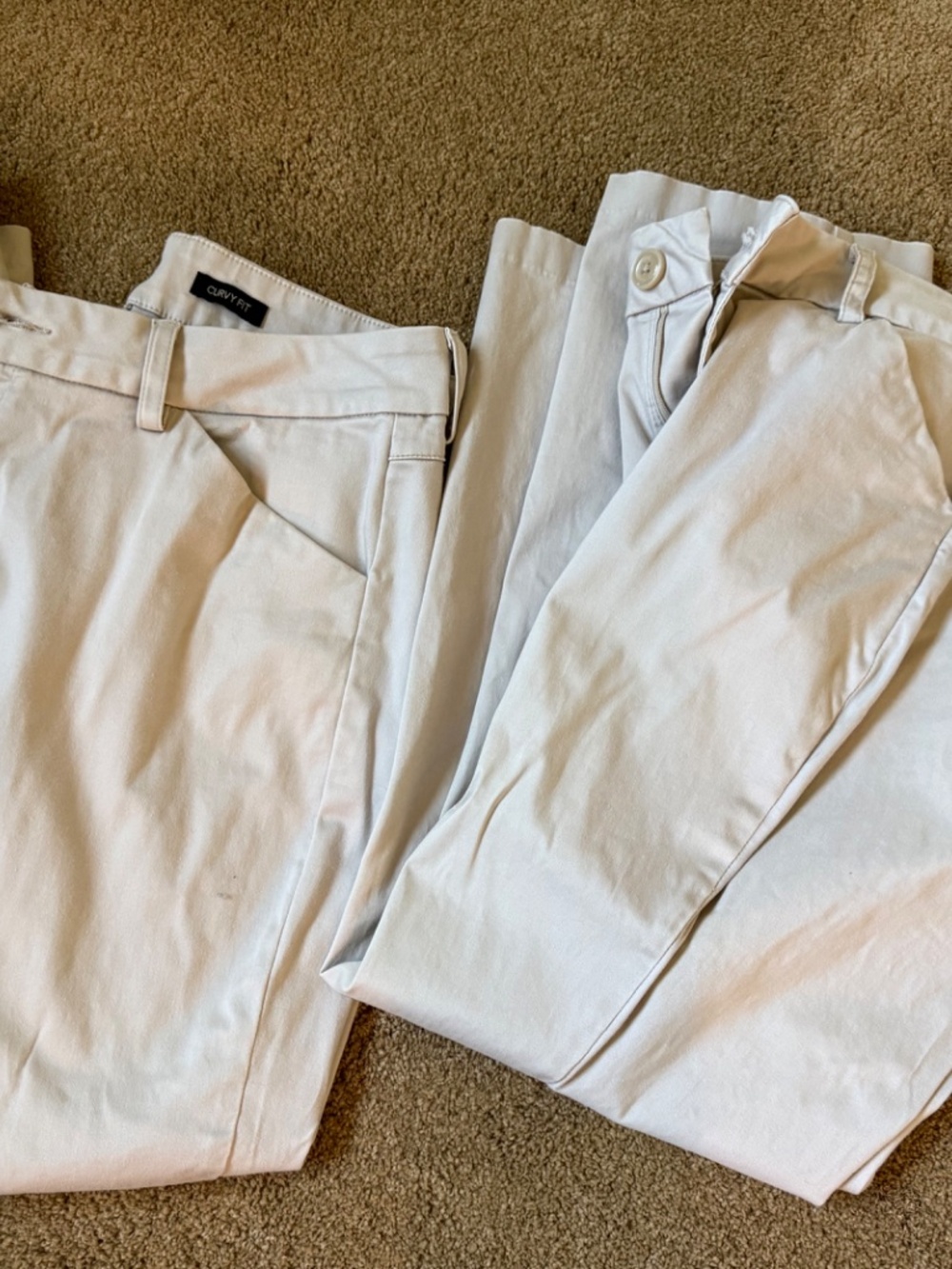 2 PAIRS! Lee All Day Pant Women's 14 Short Khaki Cotton Stretch 14 Short